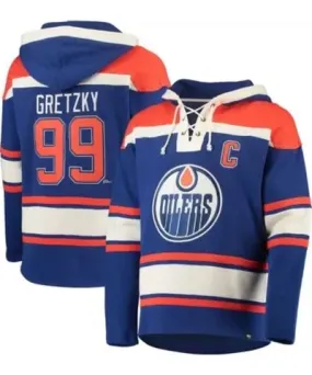 '47 Men's NHL Wayne Gretzky Edmonton Oilers Retired Player Name & Number Lacer Pullover Hoodie