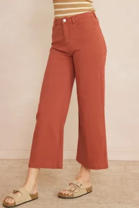 Acid Washed High Waisted Wide Leg Pants