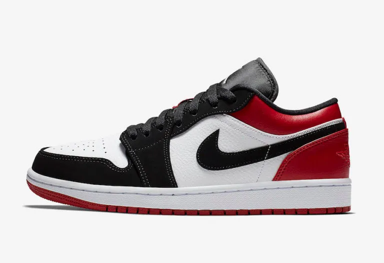 Air Jordan 1 Low Black Toe White Black Gym Red 553558-116