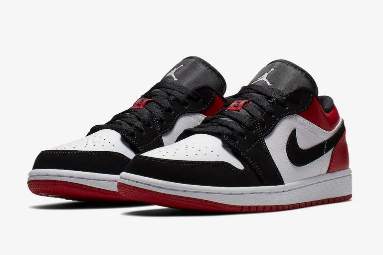 Air Jordan 1 Low Black Toe White Black Gym Red 553558-116