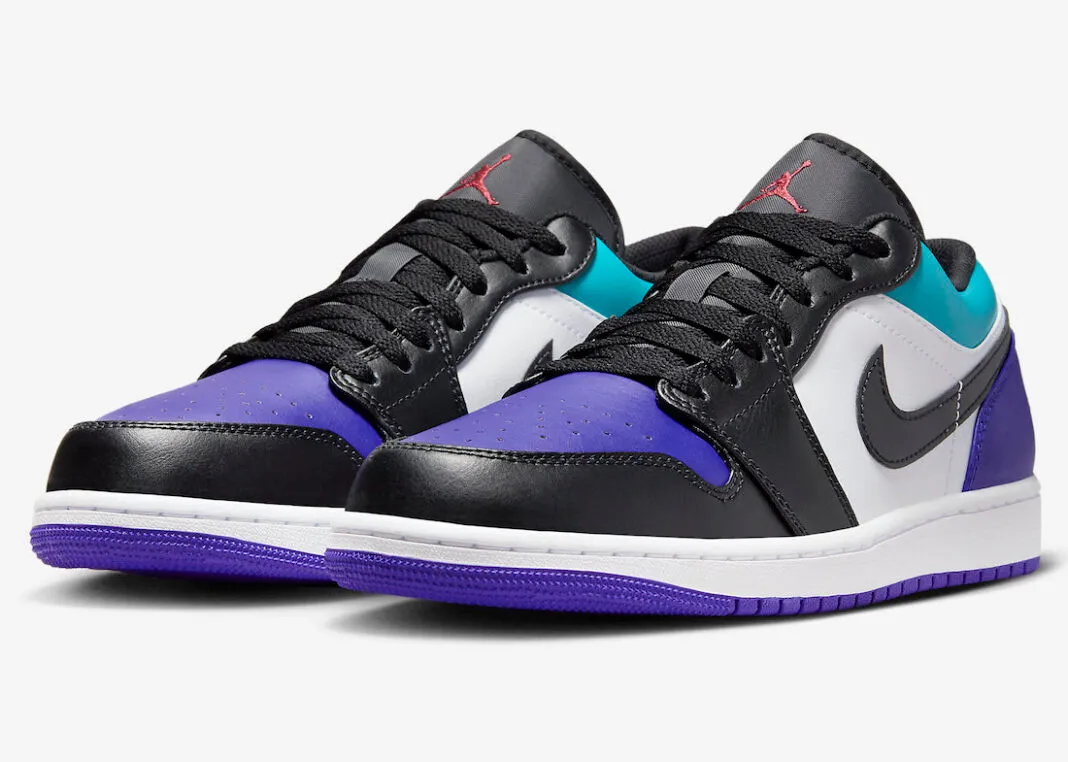 Air Jordan 1 Low Court Purple Tropical Twist White Black 553558-154