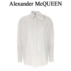 alexander mcqueen  |Casual Style Long Sleeves Plain Cotton Party Style