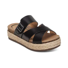  Alyssa Platform Espadrille Slide Sandal in Black CLOSEOUTS  