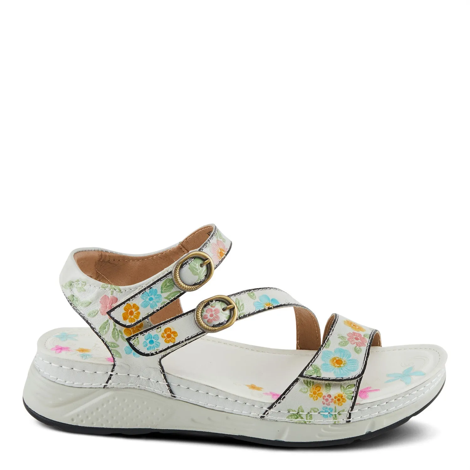  Anneka Refreshing Tri-Strap adjustable sandal in White Multi  