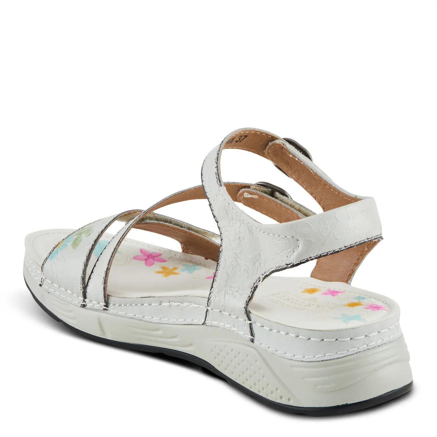  Anneka Refreshing Tri-Strap adjustable sandal in White Multi  