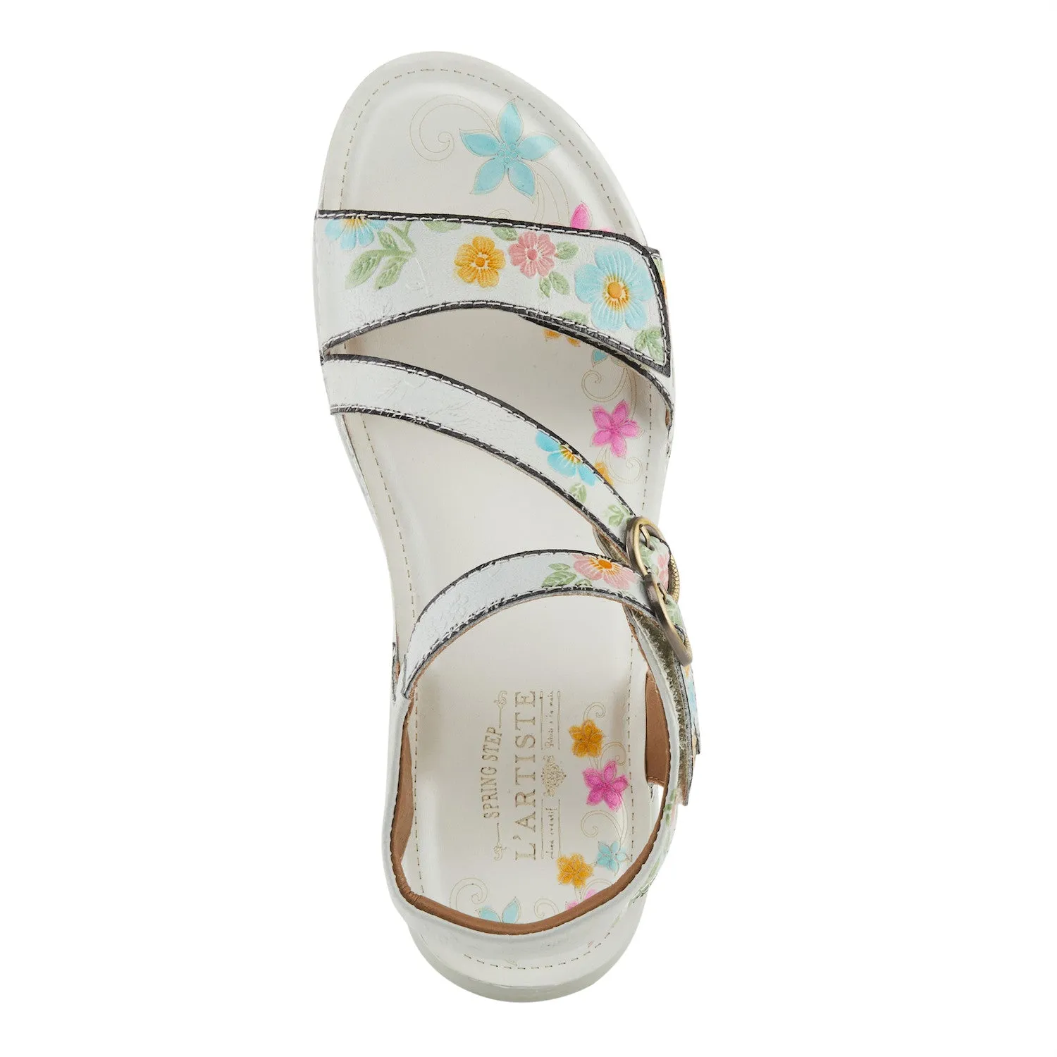  Anneka Refreshing Tri-Strap adjustable sandal in White Multi  