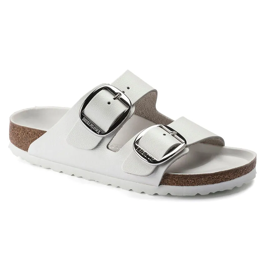  Arizona Big Buckle Classic Footbed Sandal in White Oiled Leather  