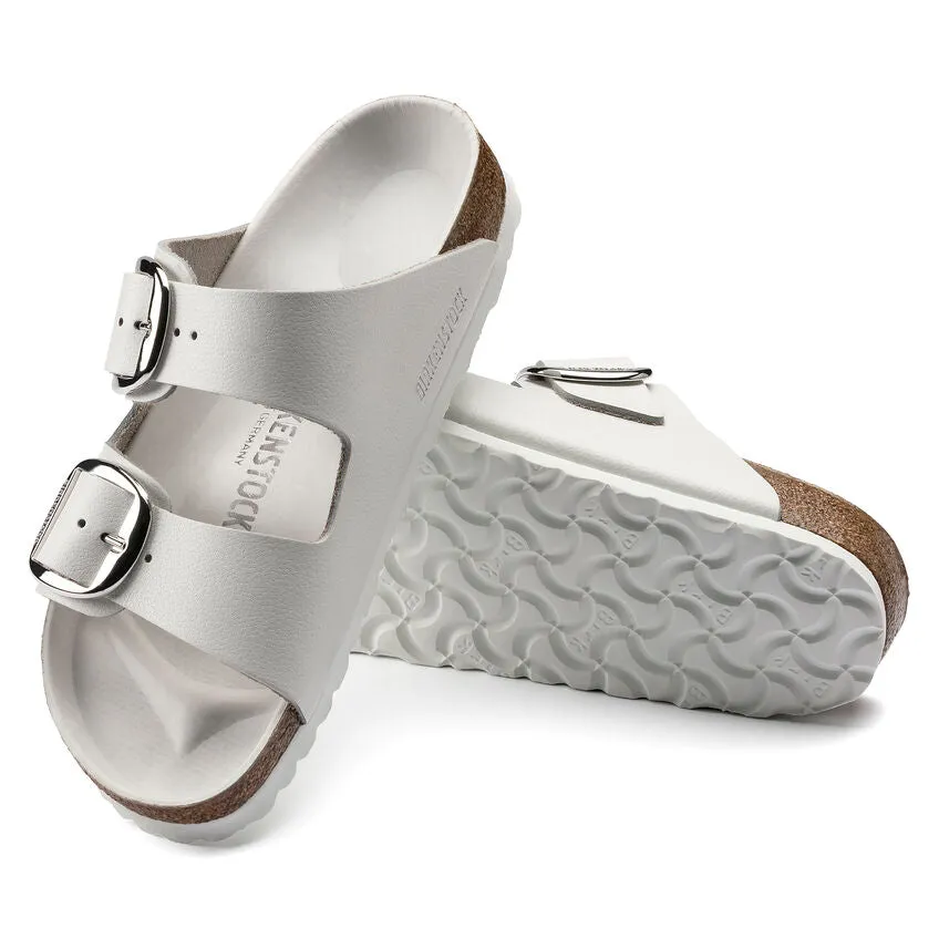  Arizona Big Buckle Classic Footbed Sandal in White Oiled Leather  