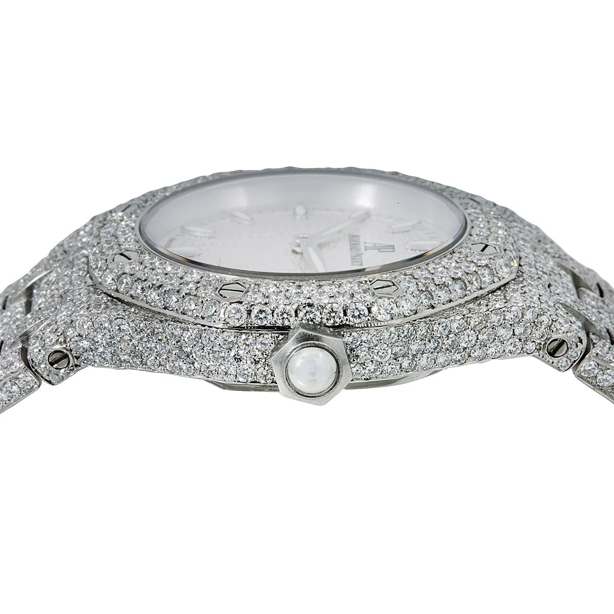 Audemars Piguet Royal Oak Lady 67650ST 33MM White Dial With 11.75 CT Diamonds