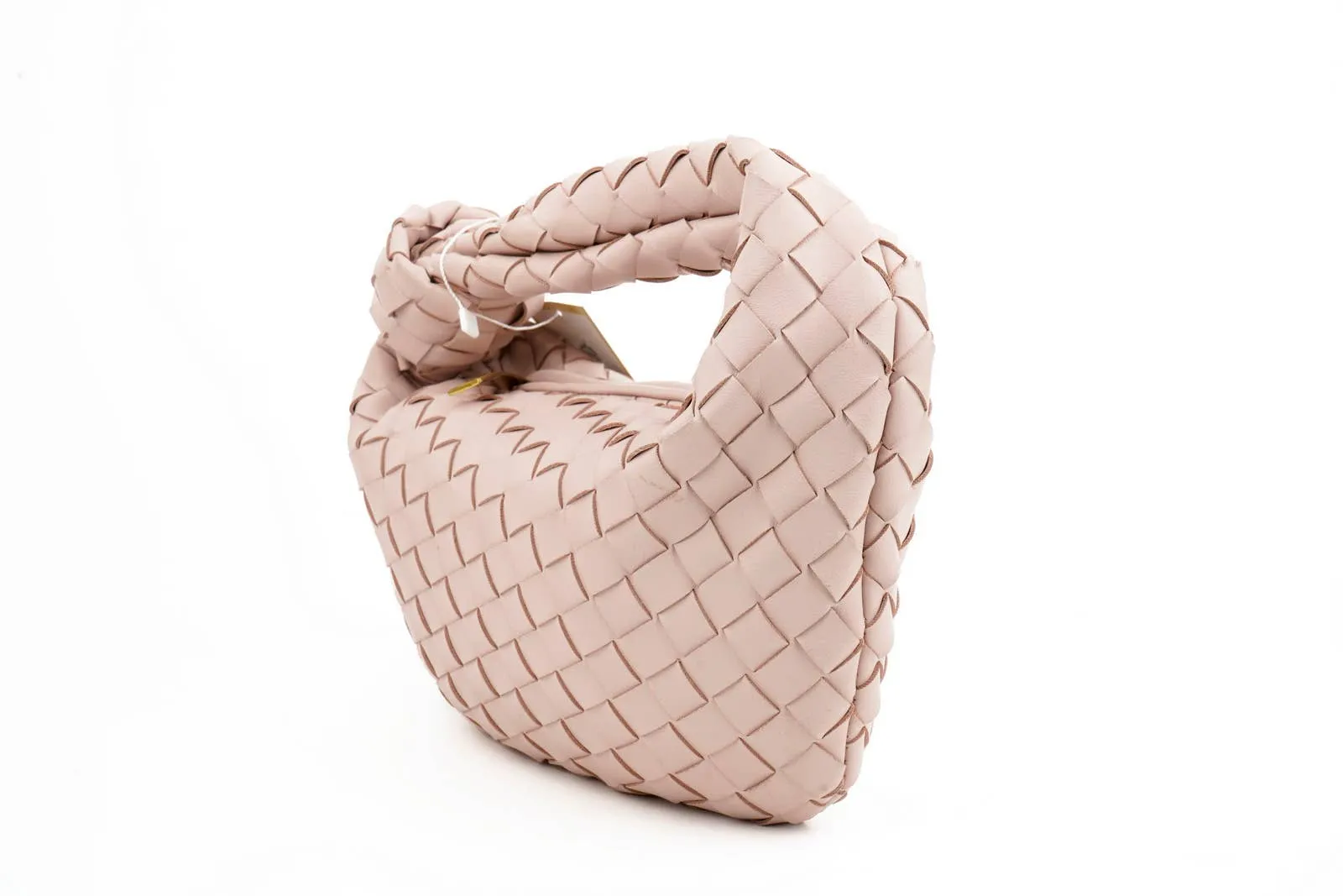 Ava Woven Knotted Handbag - Blush