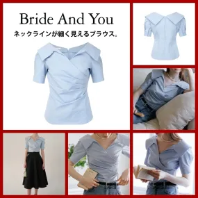 BAU by Bride And You  |Casual Style Blended Fabrics Plain Cotton Short Sleeves