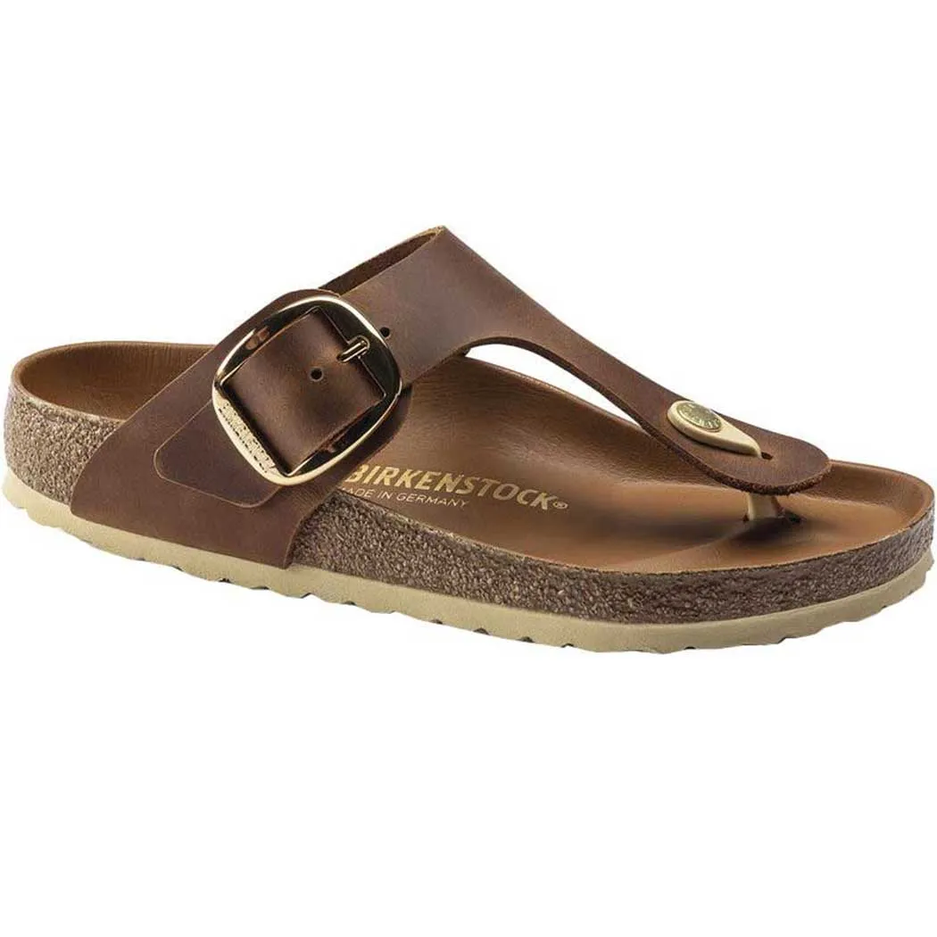 Birkenstock Gizeh Big Buckle Sandal Cognac Oiled Leather (Women's)