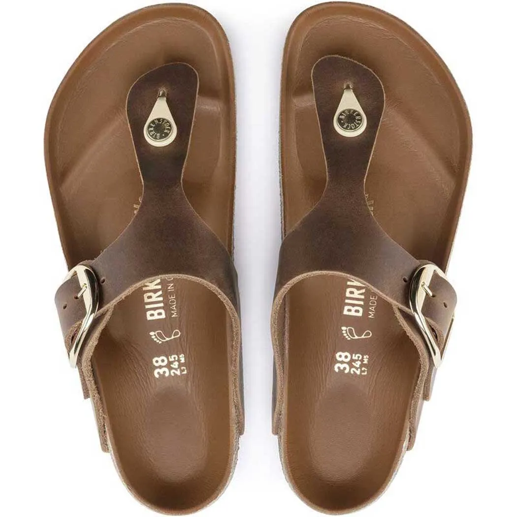 Birkenstock Gizeh Big Buckle Sandal Cognac Oiled Leather (Women's)