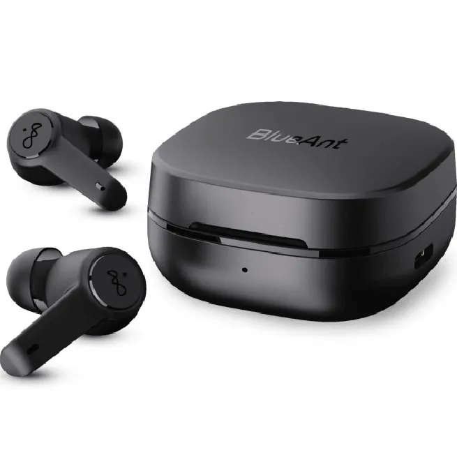 BlueAnt Pump Air Active Noise Cancelling ANC True Wireless Earbuds Earphones Case Headphones Black