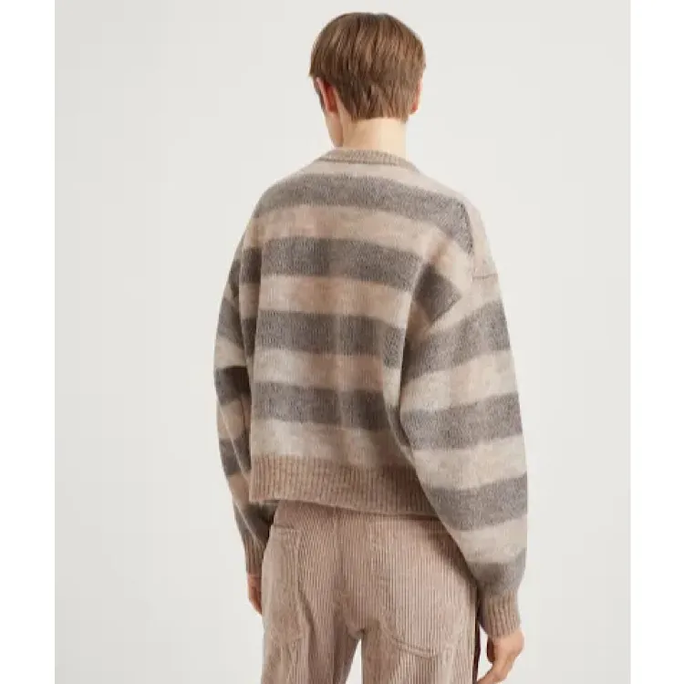 BRUNELLO CUCINELLI  |Stripes Casual Style Wool Office Style Elegant Style