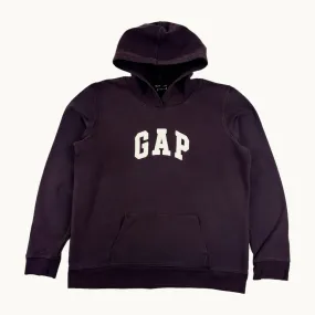 Burgundy 90s GAP Spellout Hoodie Sweatshirt (L)