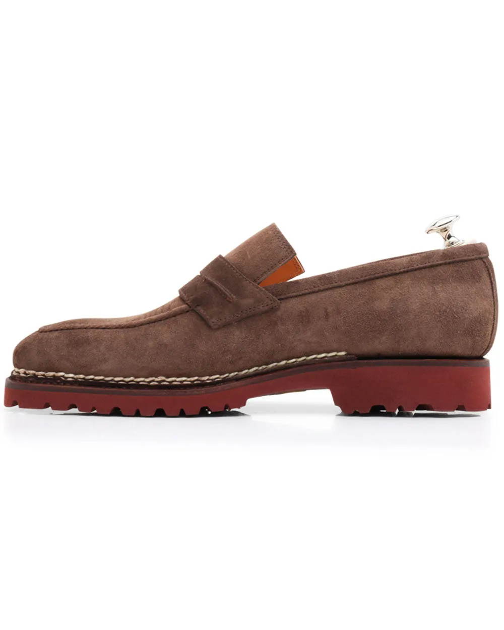 Capitano Suede Penny Loafer with Lug Sole in Tortora