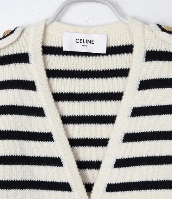 CELINE  |Stripes Casual Style Wool Street Style Long Sleeves Plain