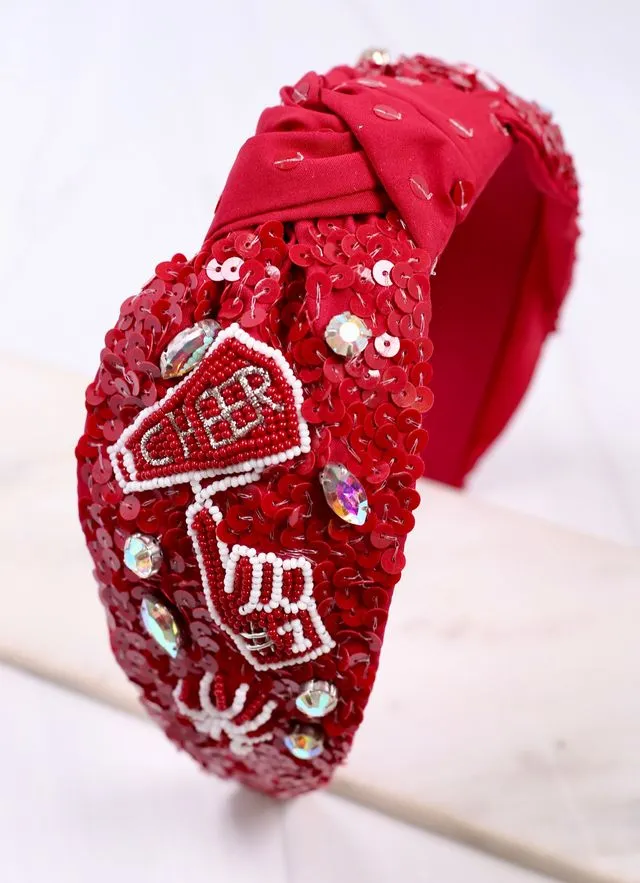 Cheer Sequin Headband BURGUNDY