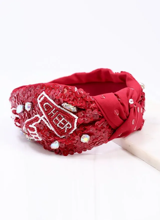 Cheer Sequin Headband BURGUNDY