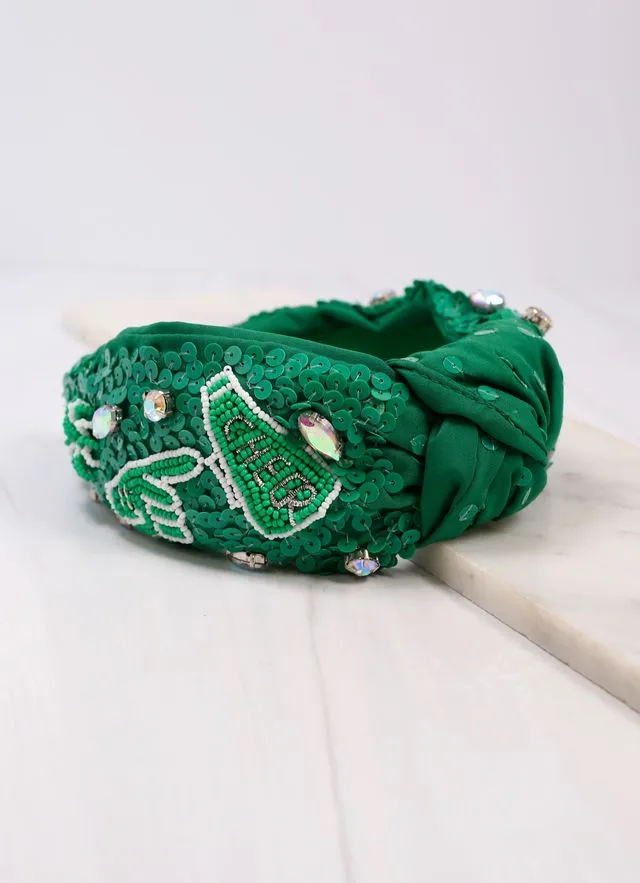 Cheer Sequin Headband GREEN