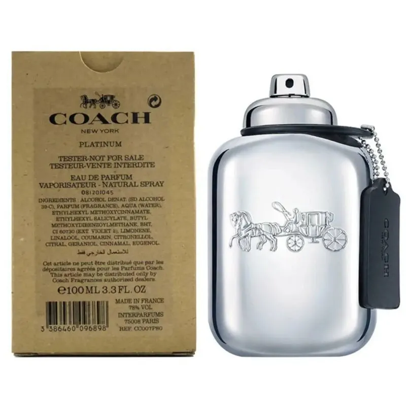 Coach Platinum EDP 蔻馳魅力鉑金男士淡香水100ml/100ml Tester