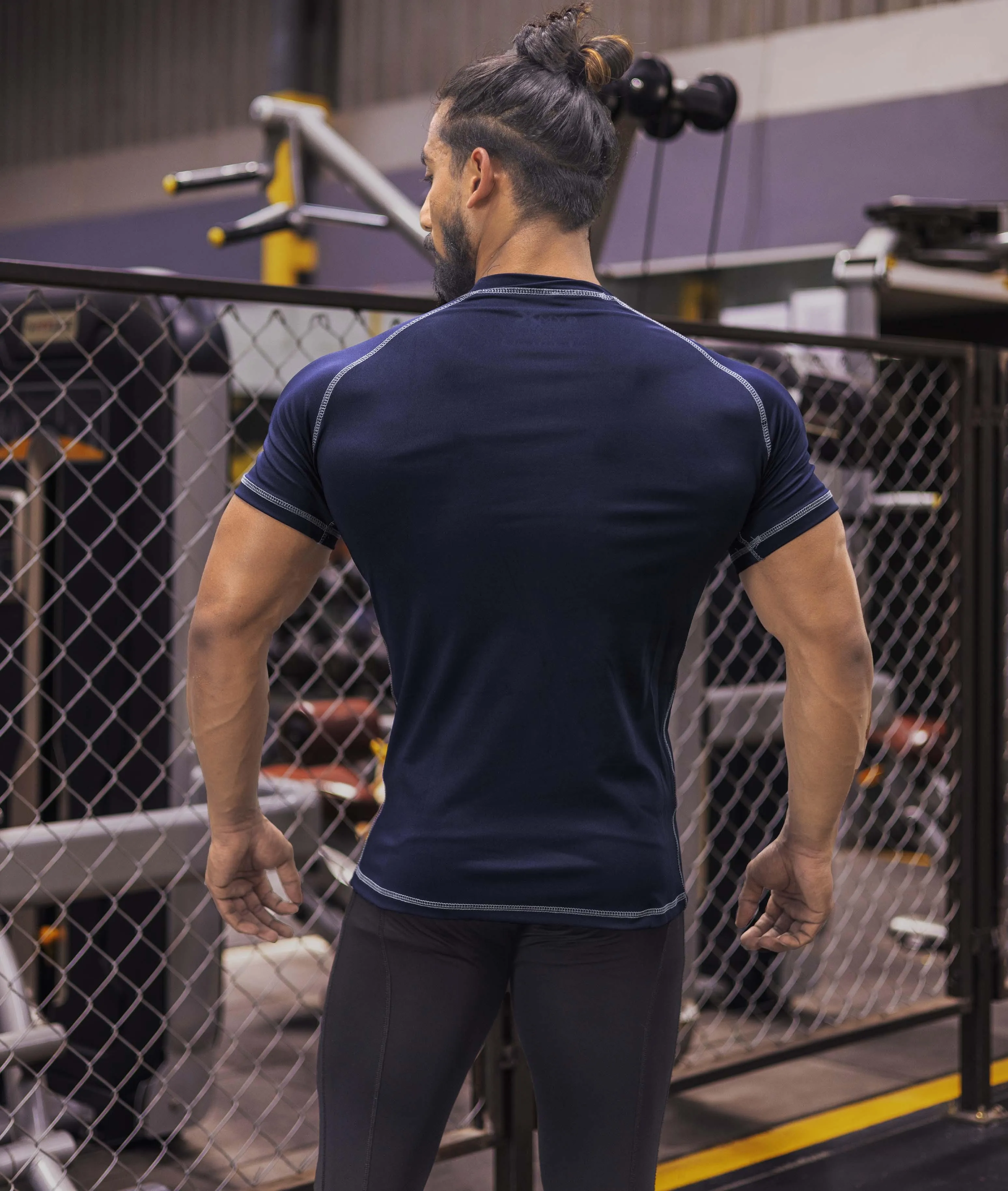 Compression GymX Tee: Night Blue