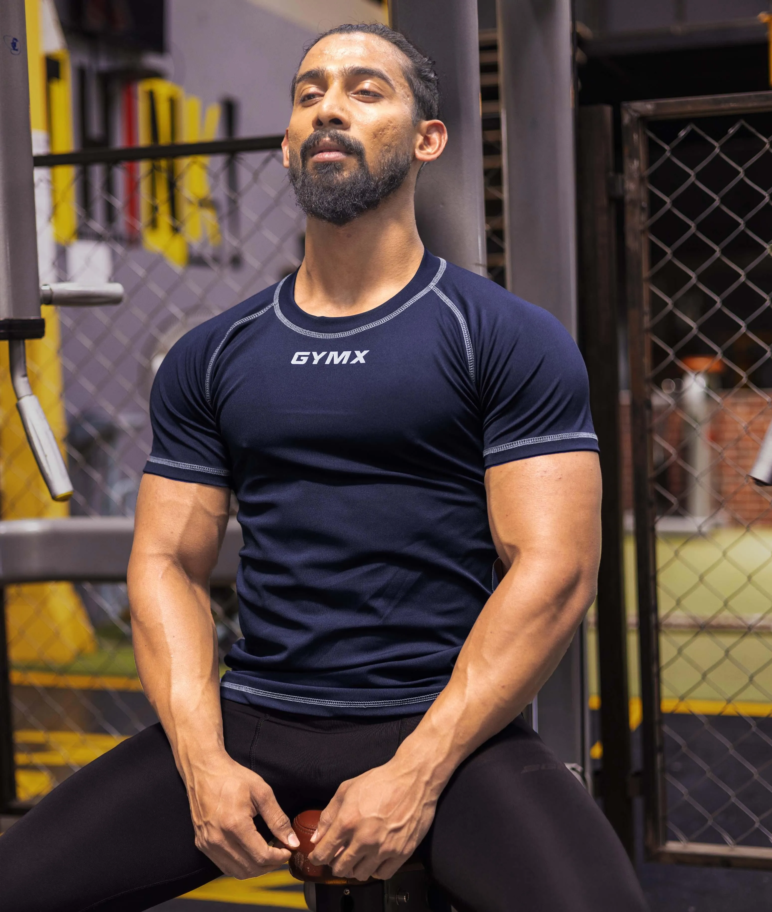 Compression GymX Tee: Night Blue