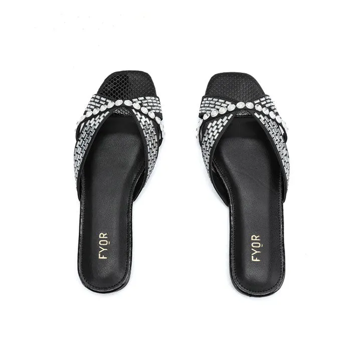 Cut-work Mirror Diamante Sandal MY 326