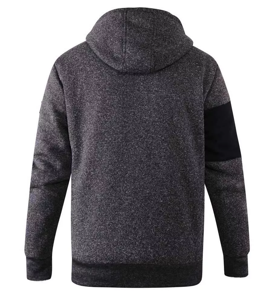 D555 Tall Mens Zip Through Hoodie With Sherpa Lining (CROFTON)