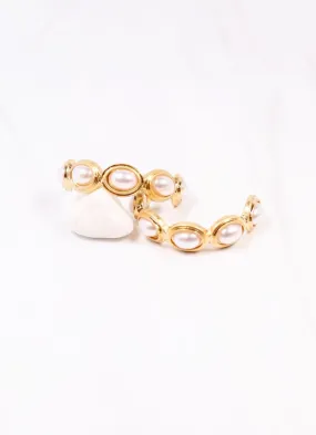 Dalma Pearl Hoop Earring GOLD