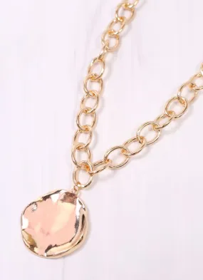 Davy Link Necklace with Circle Charm GOLD