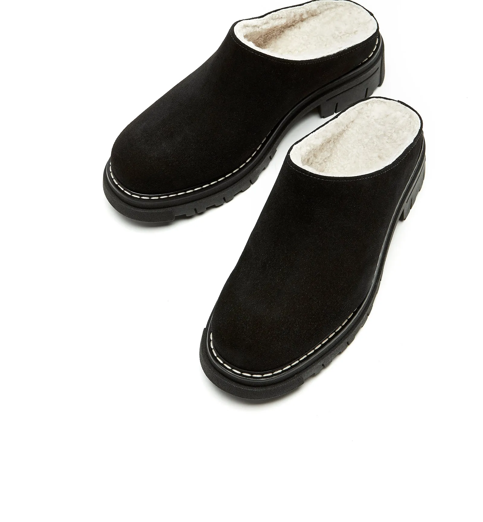 DEA SHEARLING-LINED SUEDE MULE