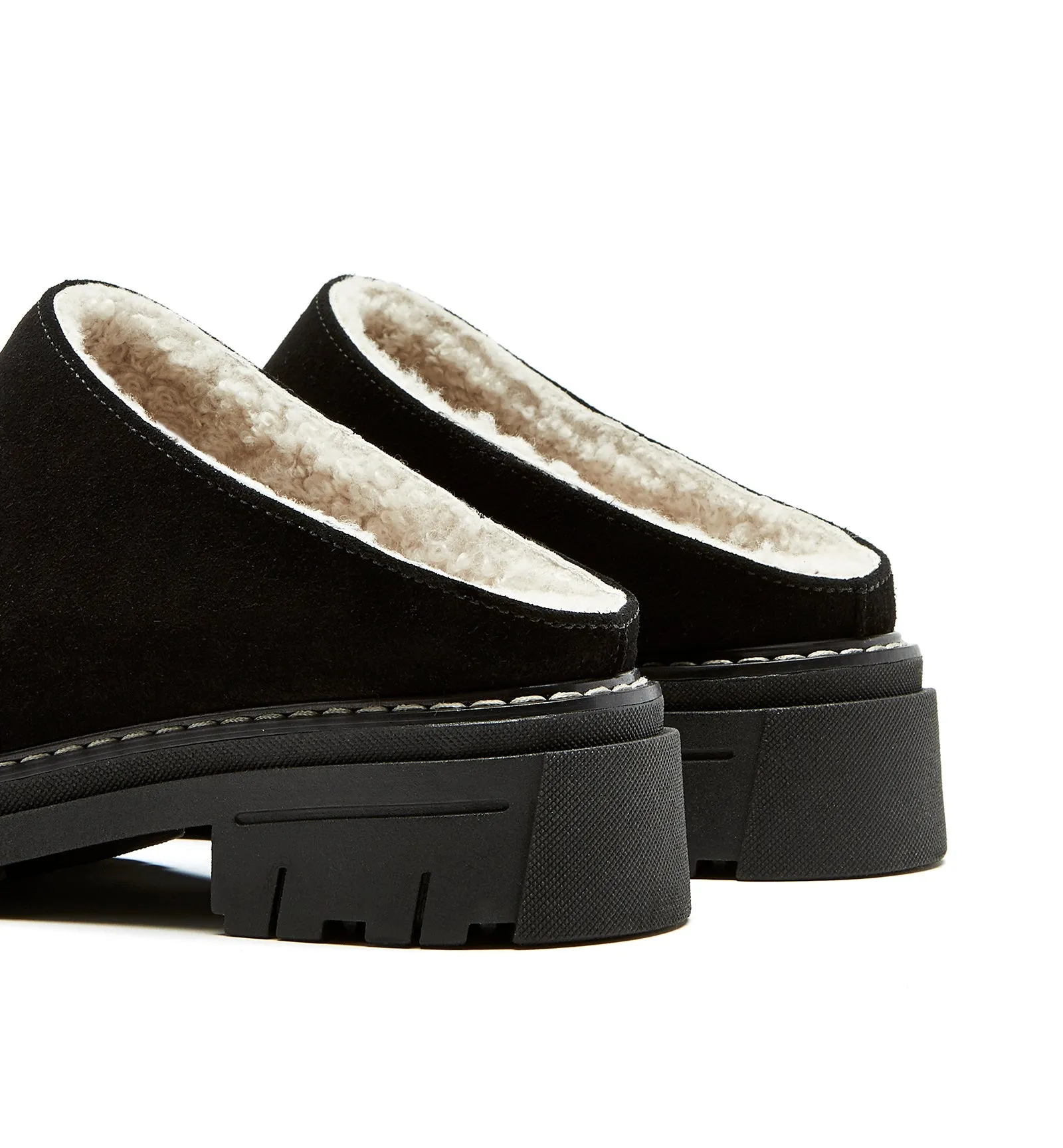 DEA SHEARLING-LINED SUEDE MULE