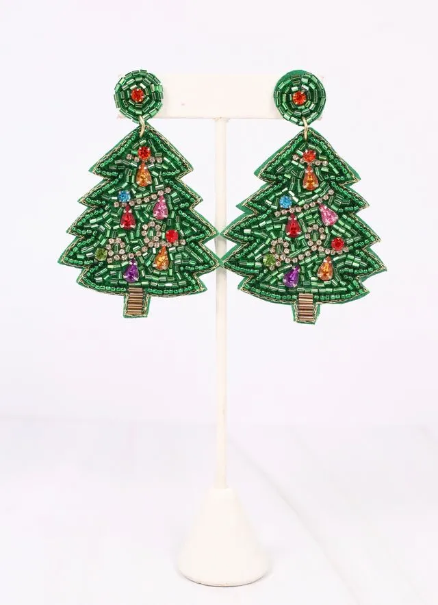 December Days Christmas Tree Earring GREEN