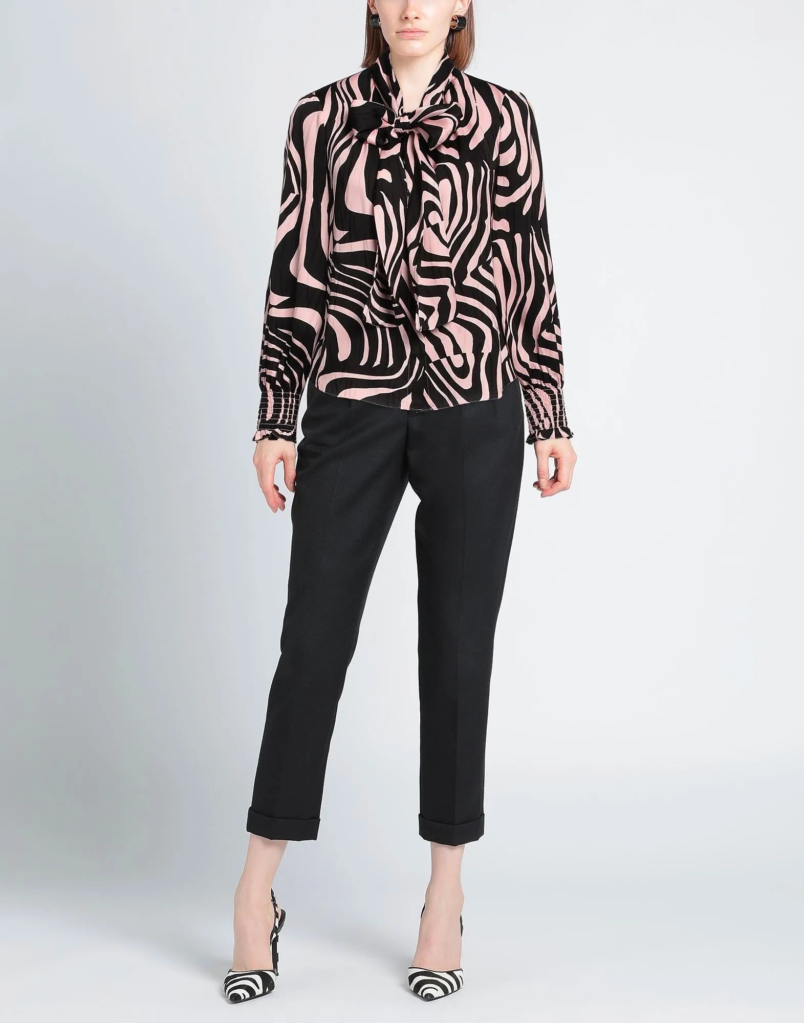 DIANE von FURSTENBERG  |Zebra Patterns Casual Style Long Sleeves Office Style