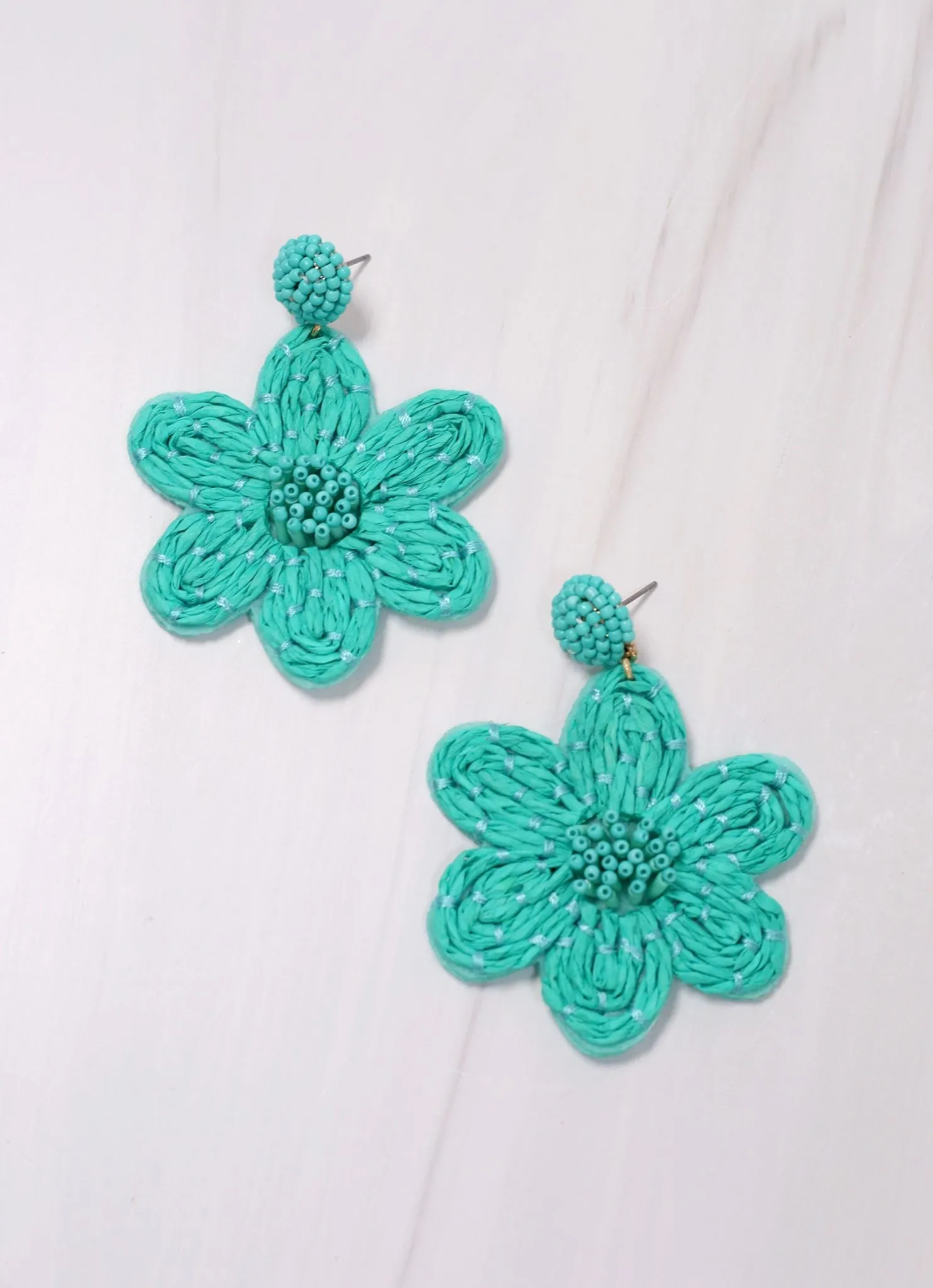 Dorion Flower Embellished Earring TURQUOISE