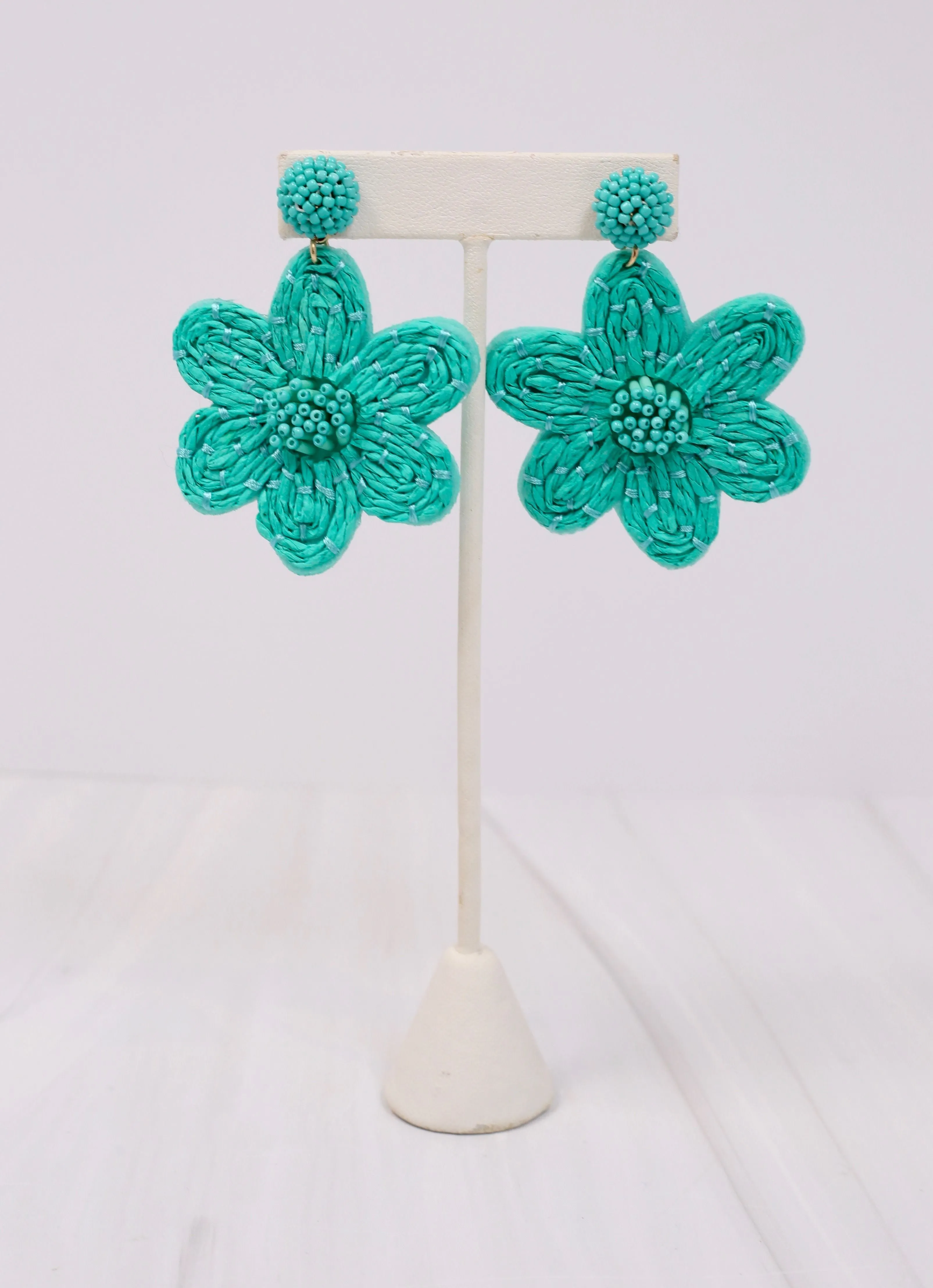 Dorion Flower Embellished Earring TURQUOISE