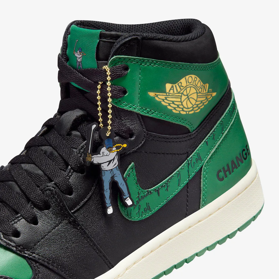 Eastside Golf x Air Jordan 1 Retro High Golf 1961 Black Malachite Metallic Gold FJ0849-001