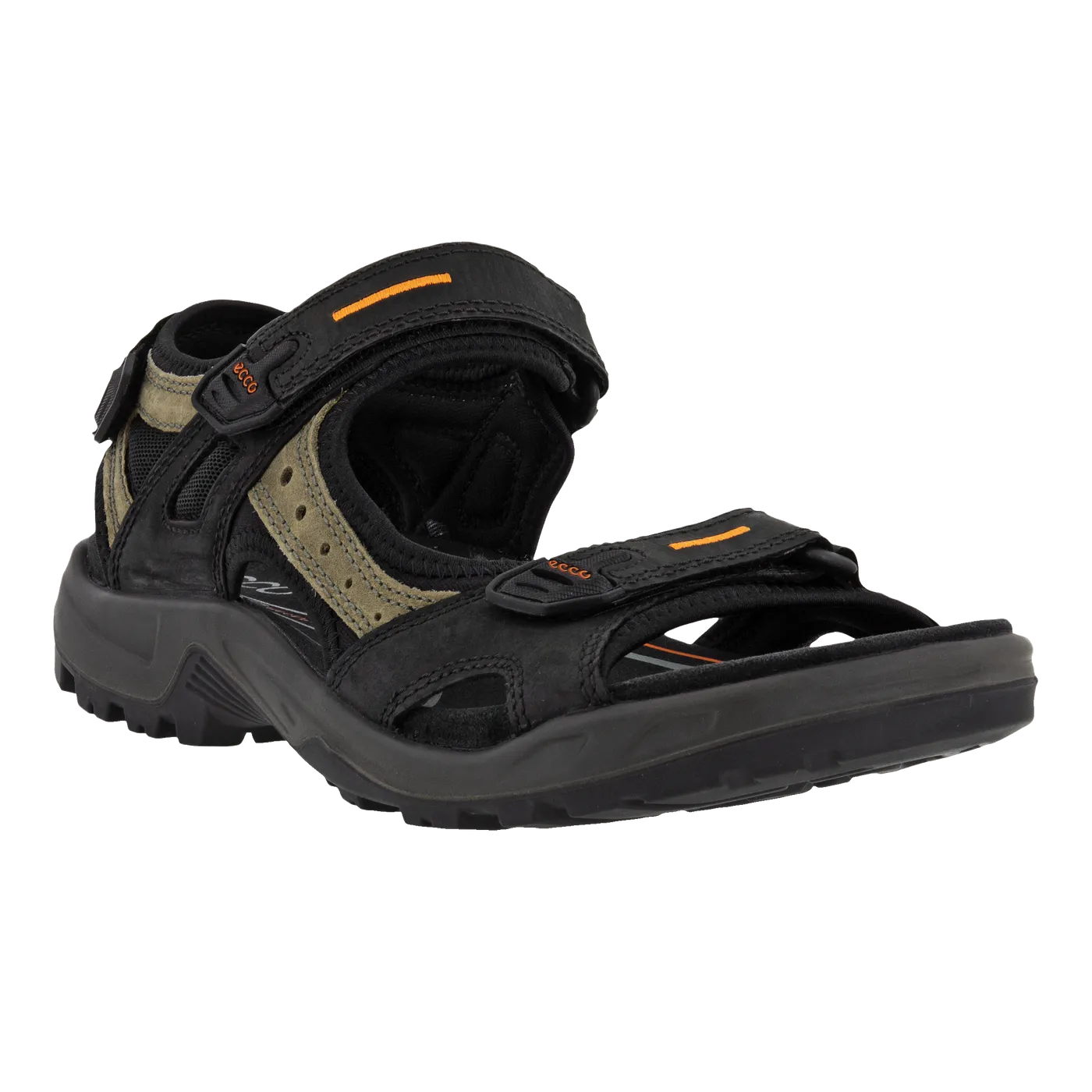 ECCO Mens Yucatan Sport Sandal- Black/Mole/Black