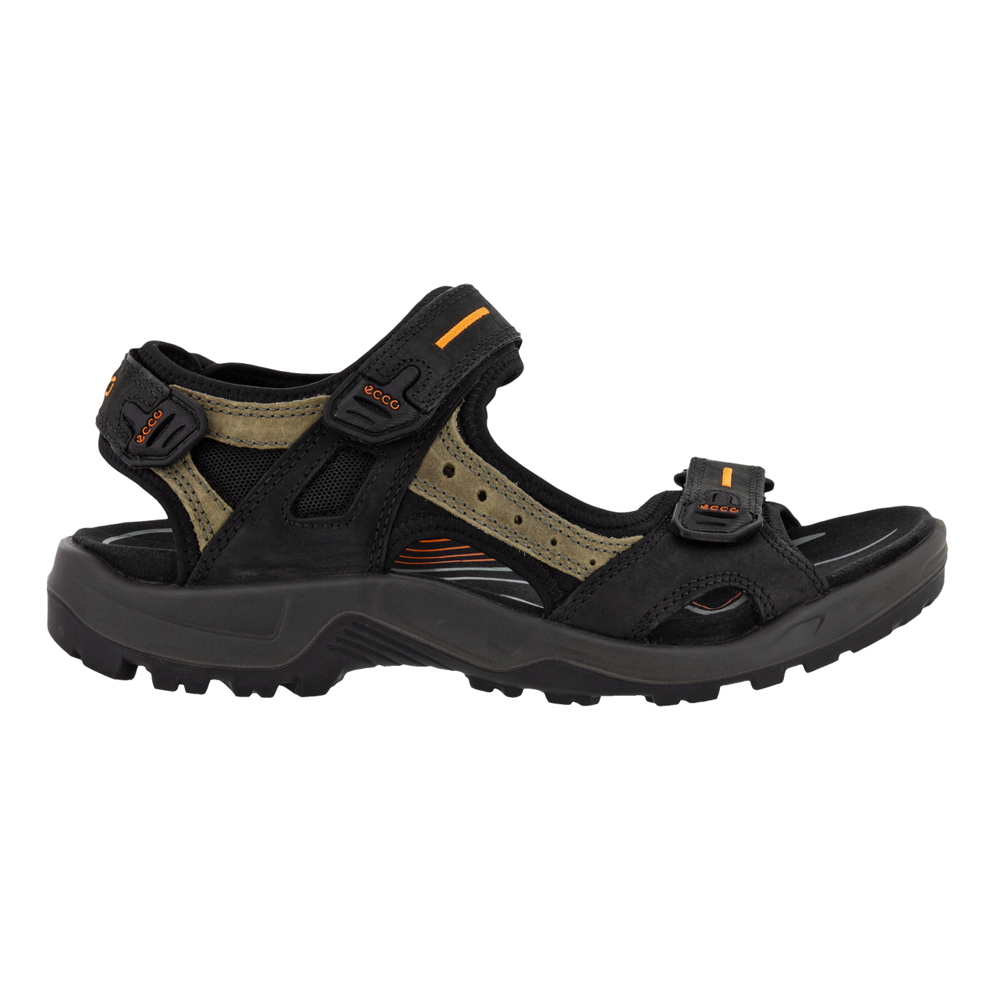 ECCO Mens Yucatan Sport Sandal- Black/Mole/Black