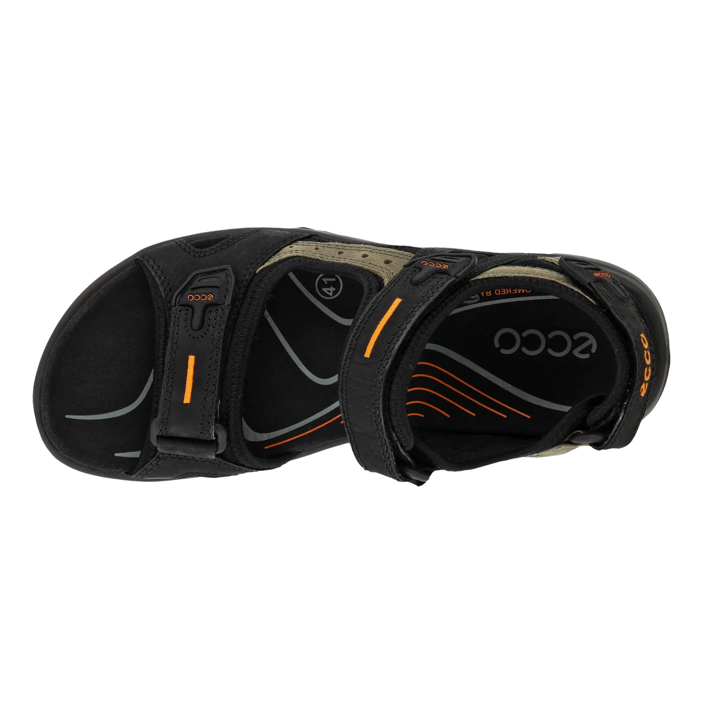 ECCO Mens Yucatan Sport Sandal- Black/Mole/Black