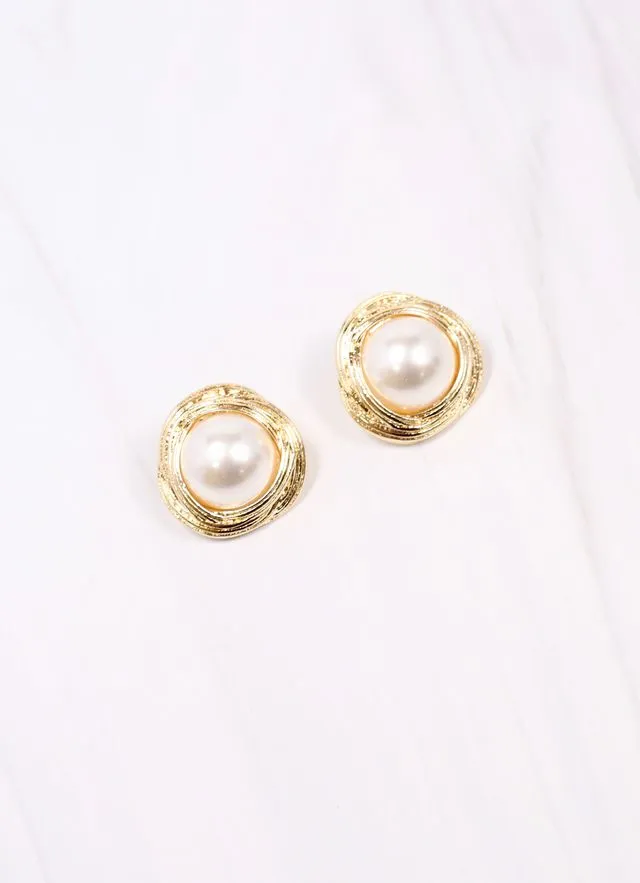 Enoch Pearl Stud Earring GOLD