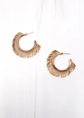 Fisher Beaded Fringe Hoop Earring GOLD