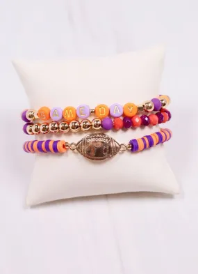 Game Day Bracelet Set ORANGE PURPLE