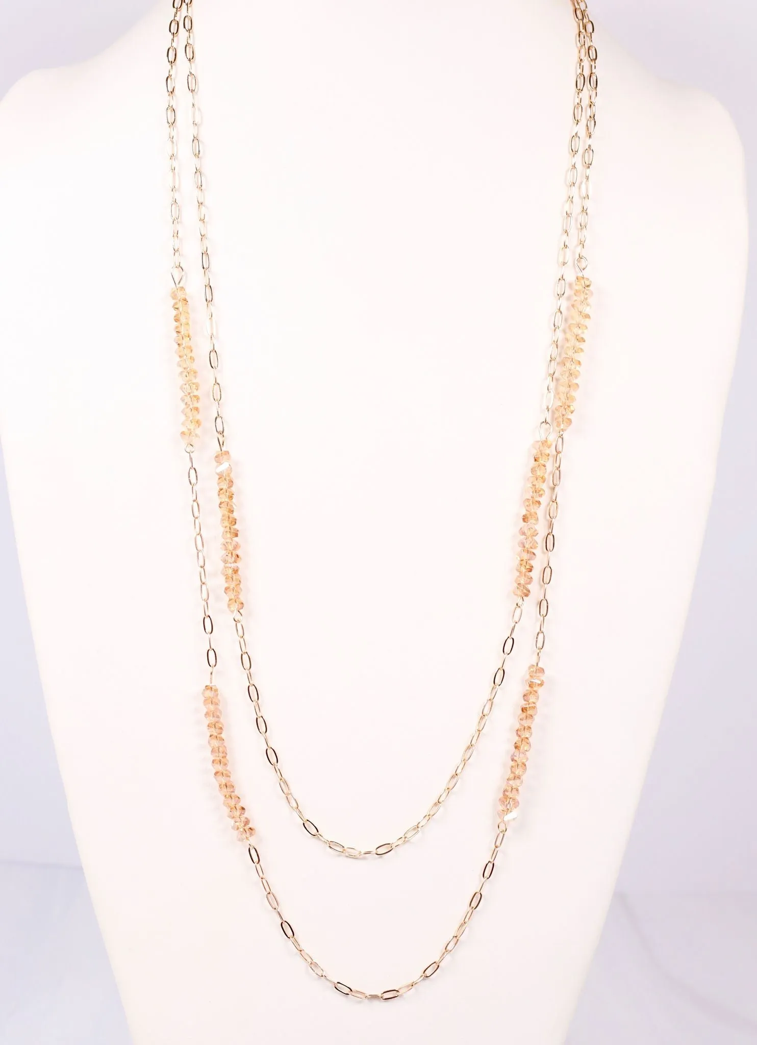 Garner Layered Long Necklace NATURAL