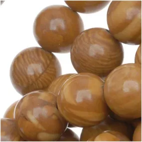 Gemstone  Beads, Wood Jasper, Round 8mm, Brown (15.5 Inch Strand)