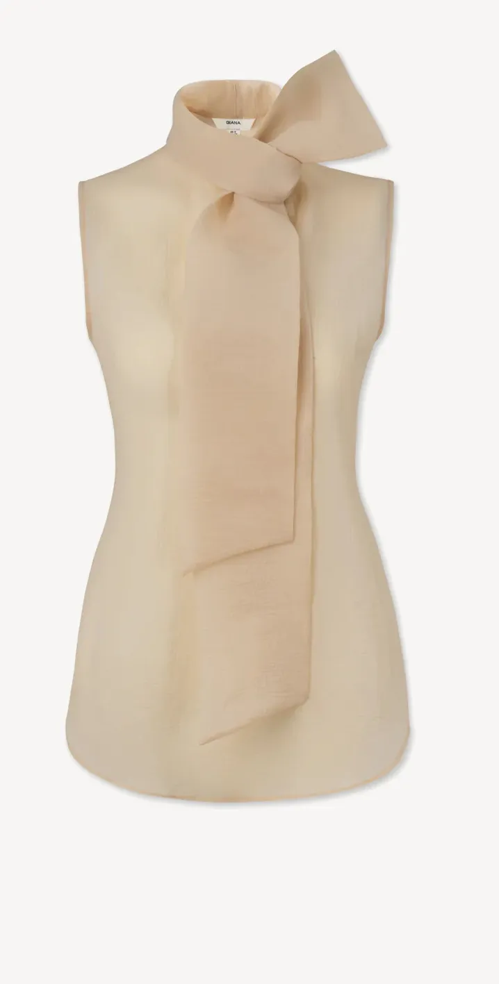 GIANA  |Silk Sleeveless Plain Party Style Office Style Elegant Style