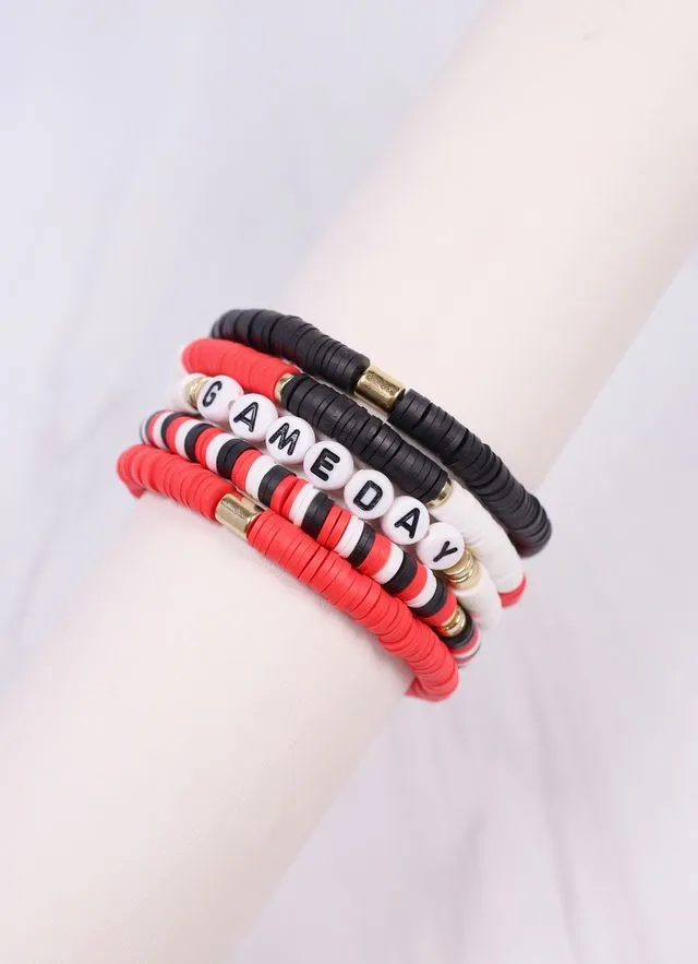 Go Team Bracelet Set RED BLACK