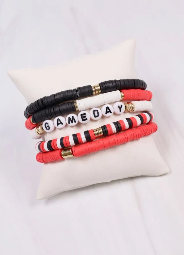 Go Team Bracelet Set RED BLACK